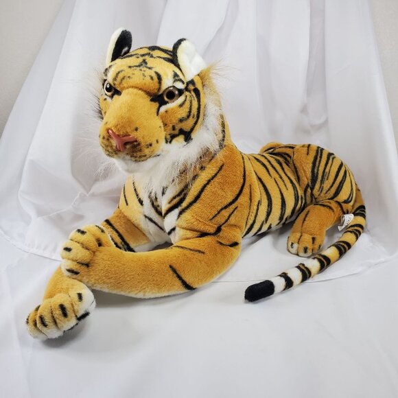 Large Realistic Tiger Plush 12" x 37" End of Tail Stuffed Grifil Zero Tiger - Picture 1 of 12